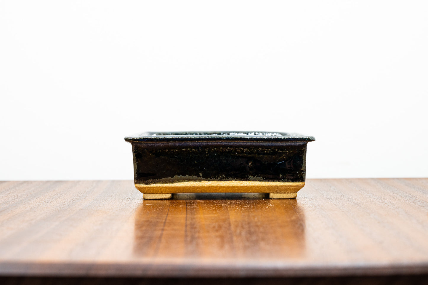 Dark Blue Opal Rectangular Bonsai Pot 11cm