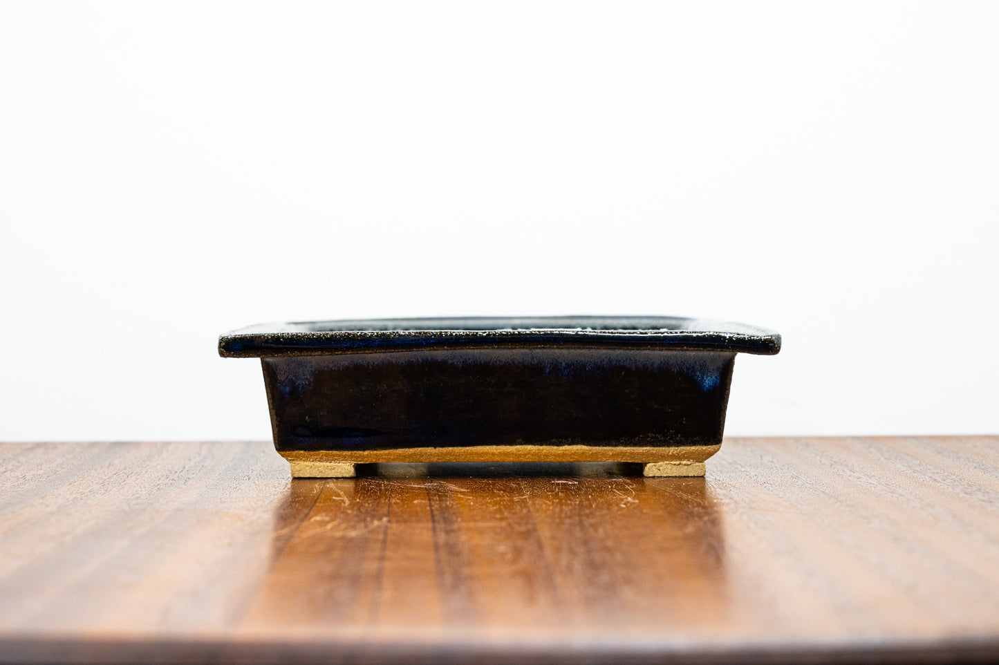 Dark Blue Opal Rectangular Bonsai Pot 14cm