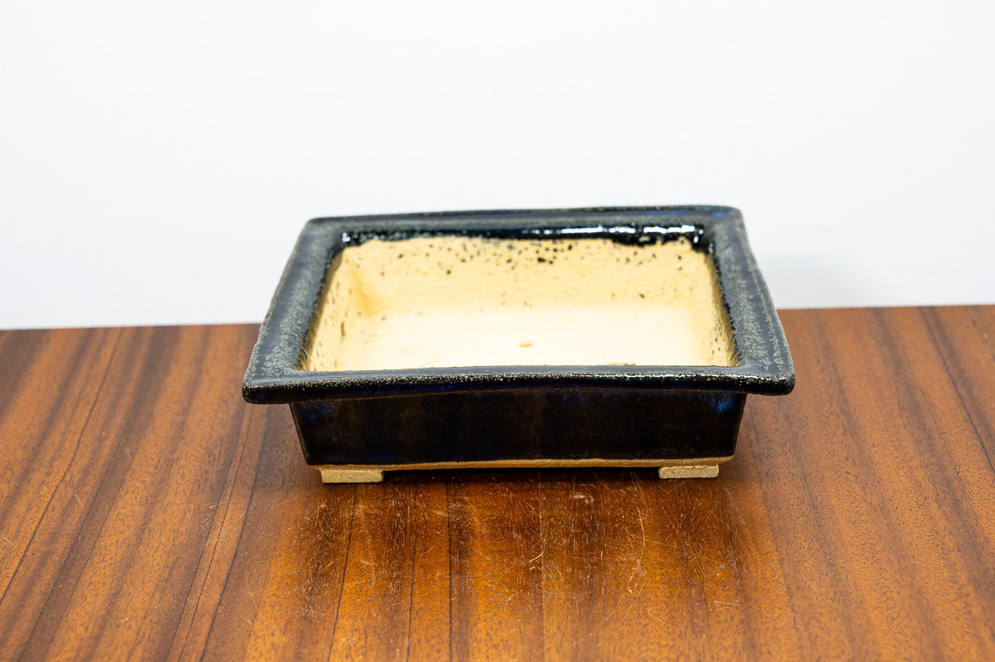 Dark Blue Opal Rectangular Bonsai Pot 14cm