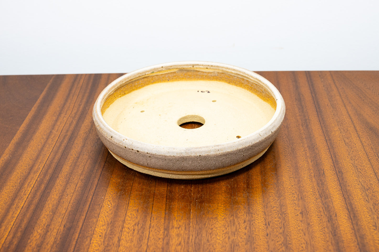 Oatmeal Round Ceramic Bonsai Dish 18cm