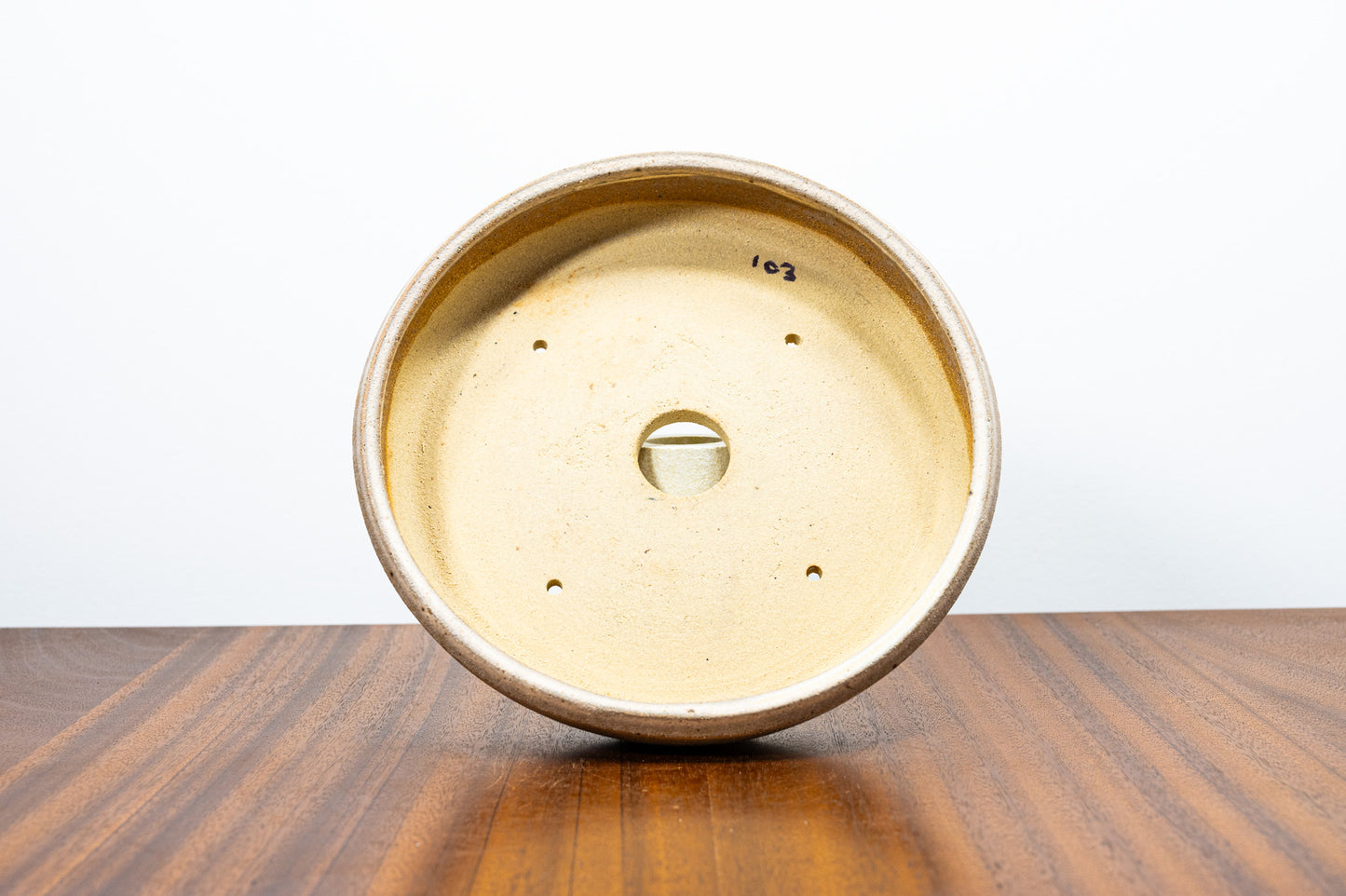 Oatmeal Round Ceramic Bonsai Dish 18cm