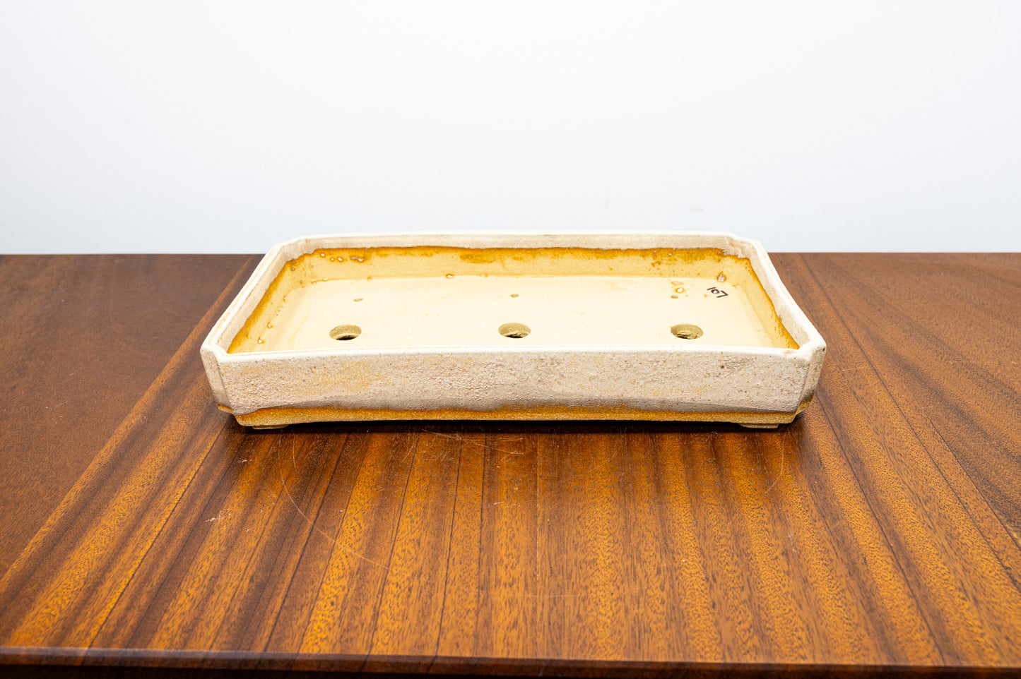 Oatmeal Shallow Rectangular Ceramic Bonsai Dish 26cm