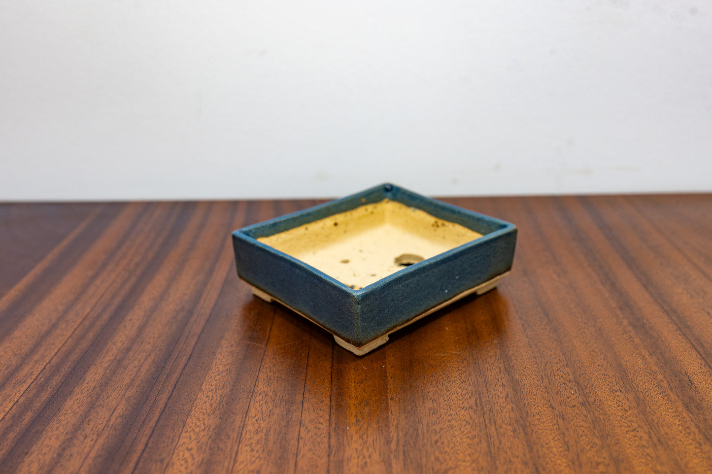 Matt Blue Rectangular Bonsai Pot 10cm