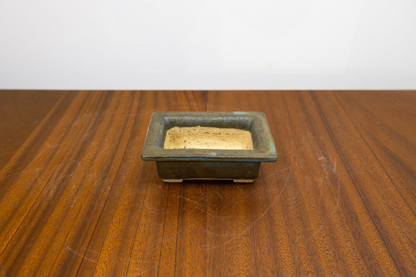 Blue / Grey  Rectangular Ceramic Bonsai Pot 10.5cm