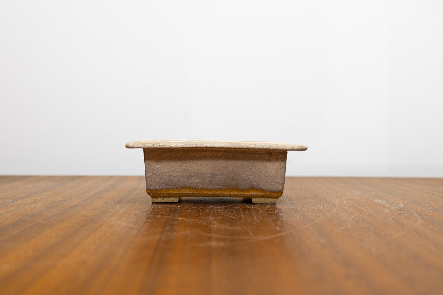 Oatmeal  Rectangular Ceramic Bonsai Pot 10.5cm