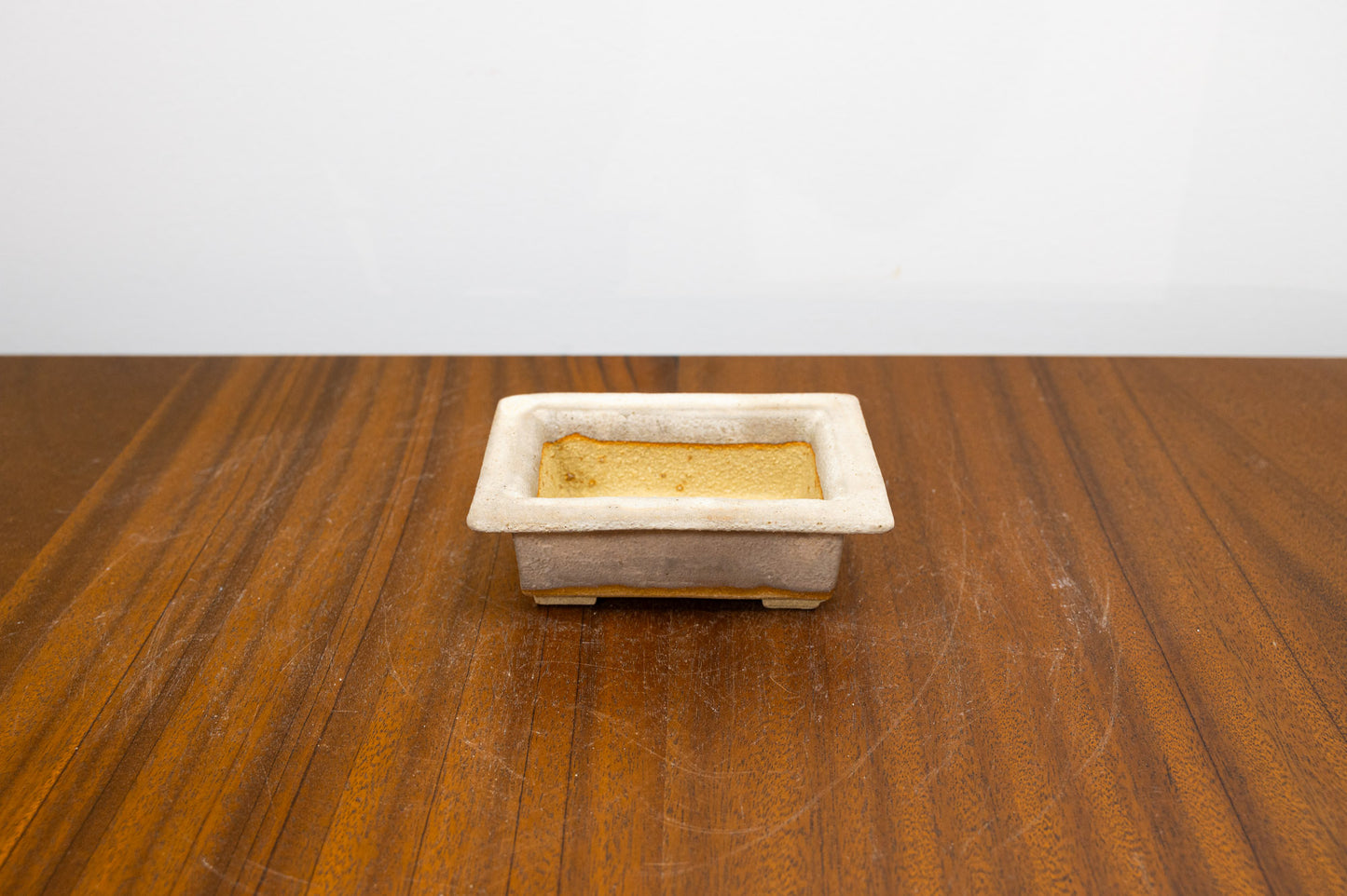 Oatmeal  Rectangular Ceramic Bonsai Pot 10.5cm