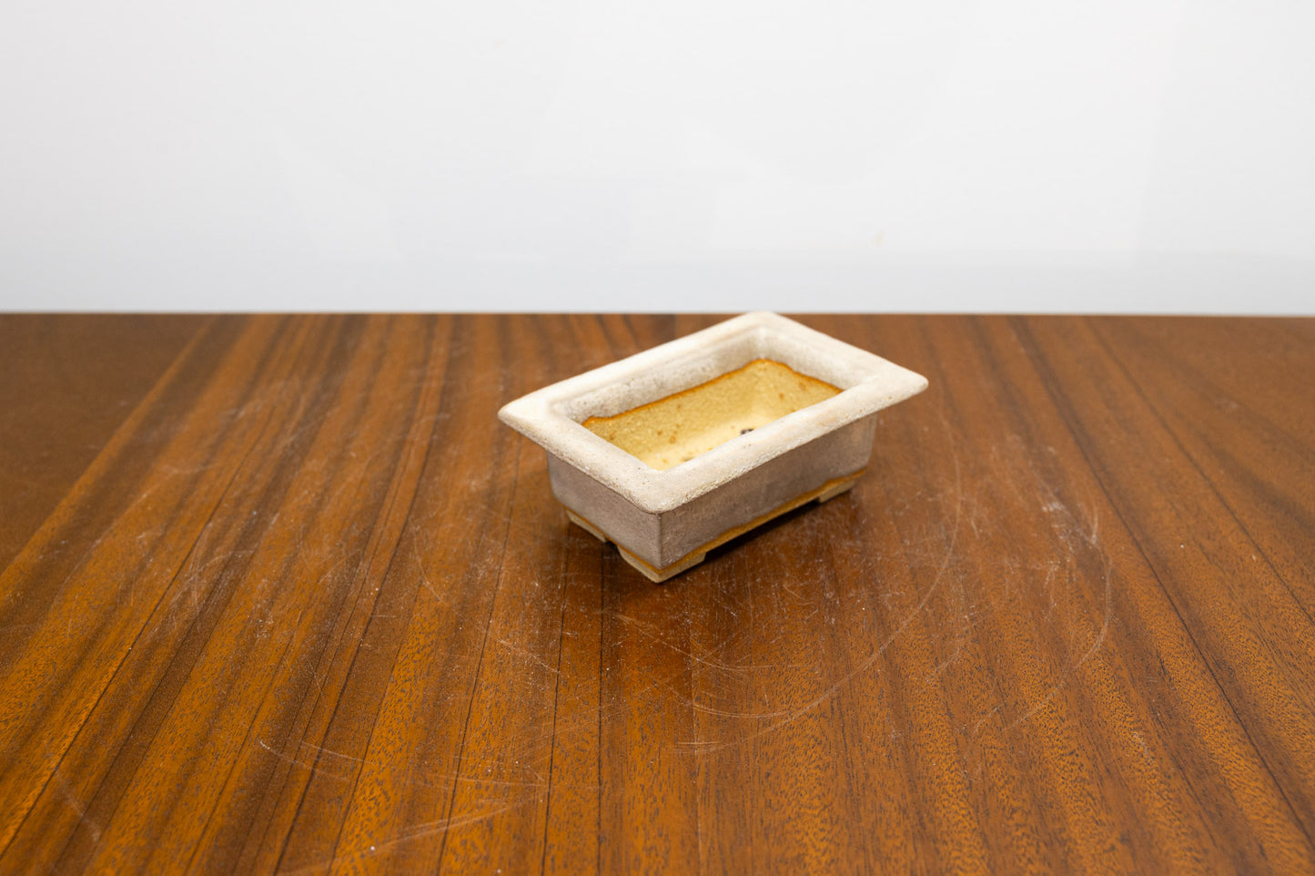 Oatmeal  Rectangular Ceramic Bonsai Pot 10.5cm