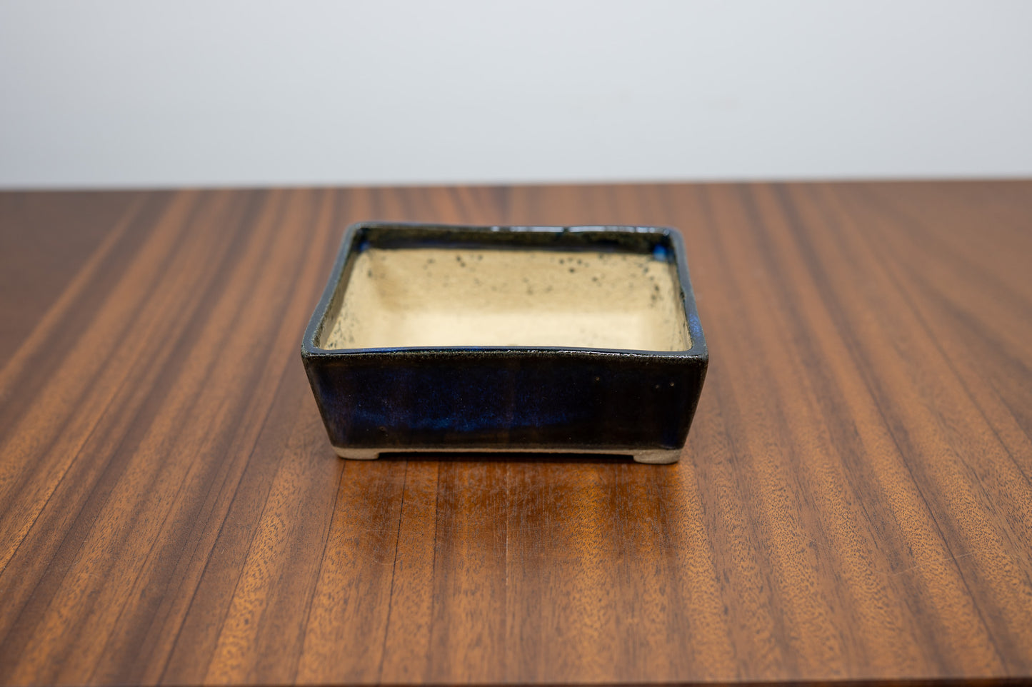 Dark Blue Opal Rectangular Bonsai Pot 12cm