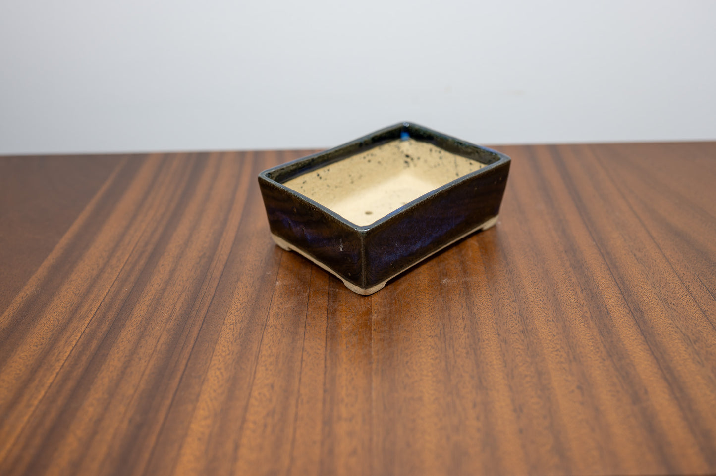 Dark Blue Opal Rectangular Bonsai Pot 12cm