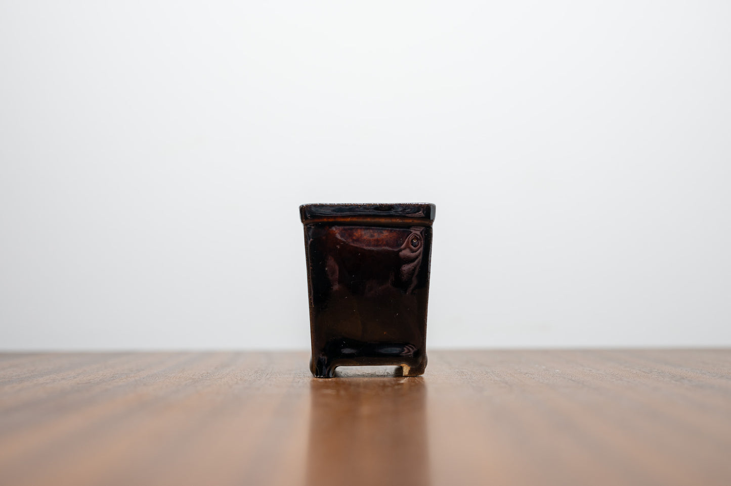 Dark Brown Ceramic Cascade Bonsai Pot 5cm