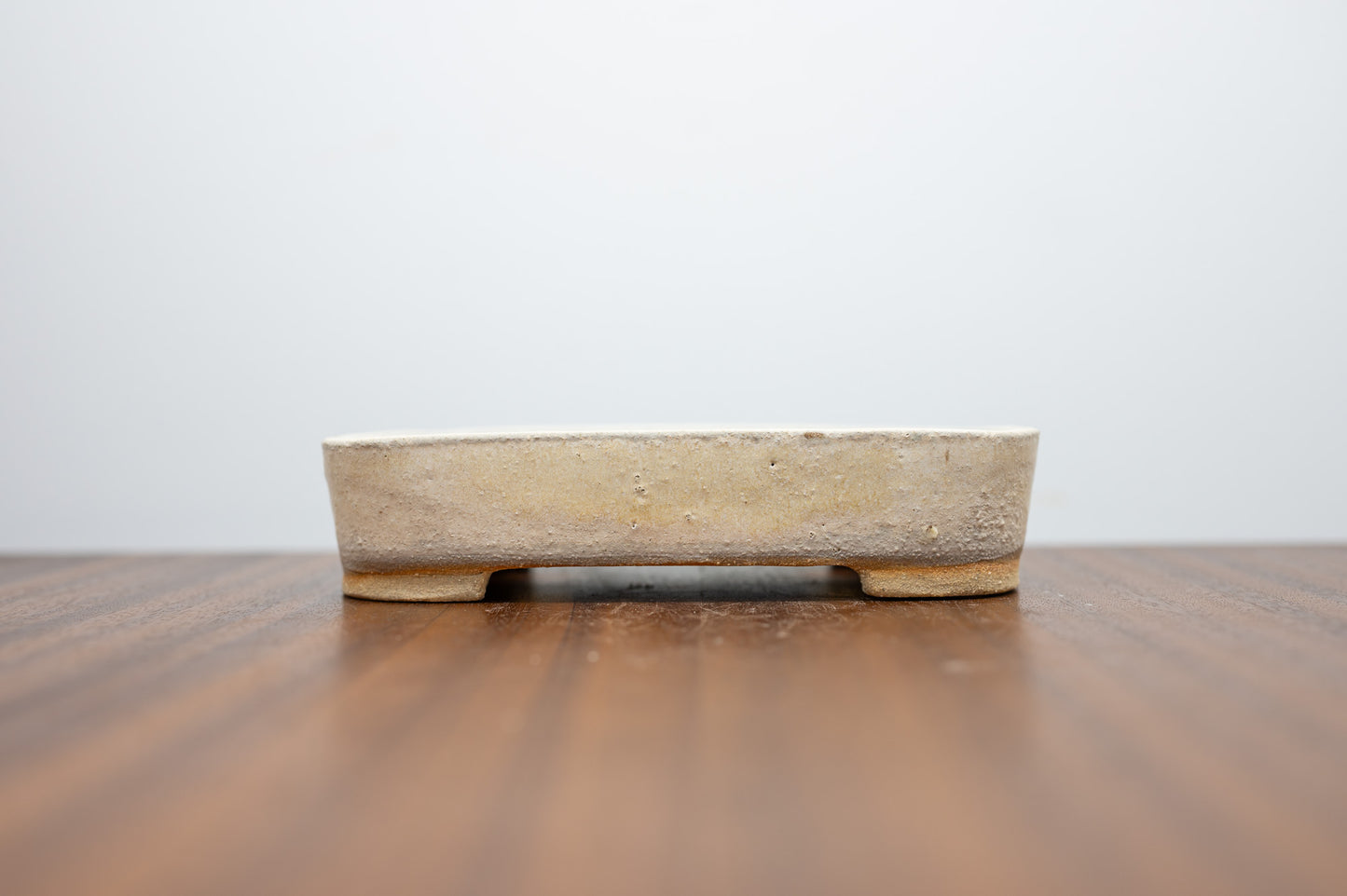 Oatmeal Curved Rectangular Ceramic Bonsai Pot 15cm