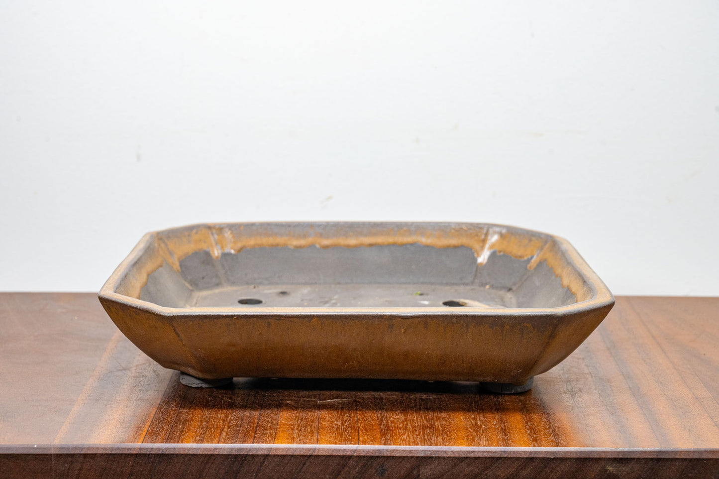 Venus Brown - Black Clay Rectangular Deep Ceramic Bonsai Pot 28cm