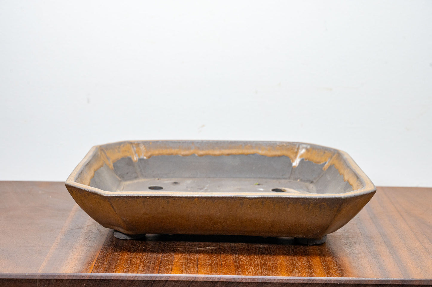 Venus Brown - Black Clay Rectangular Deep Ceramic Bonsai Pot 28cm