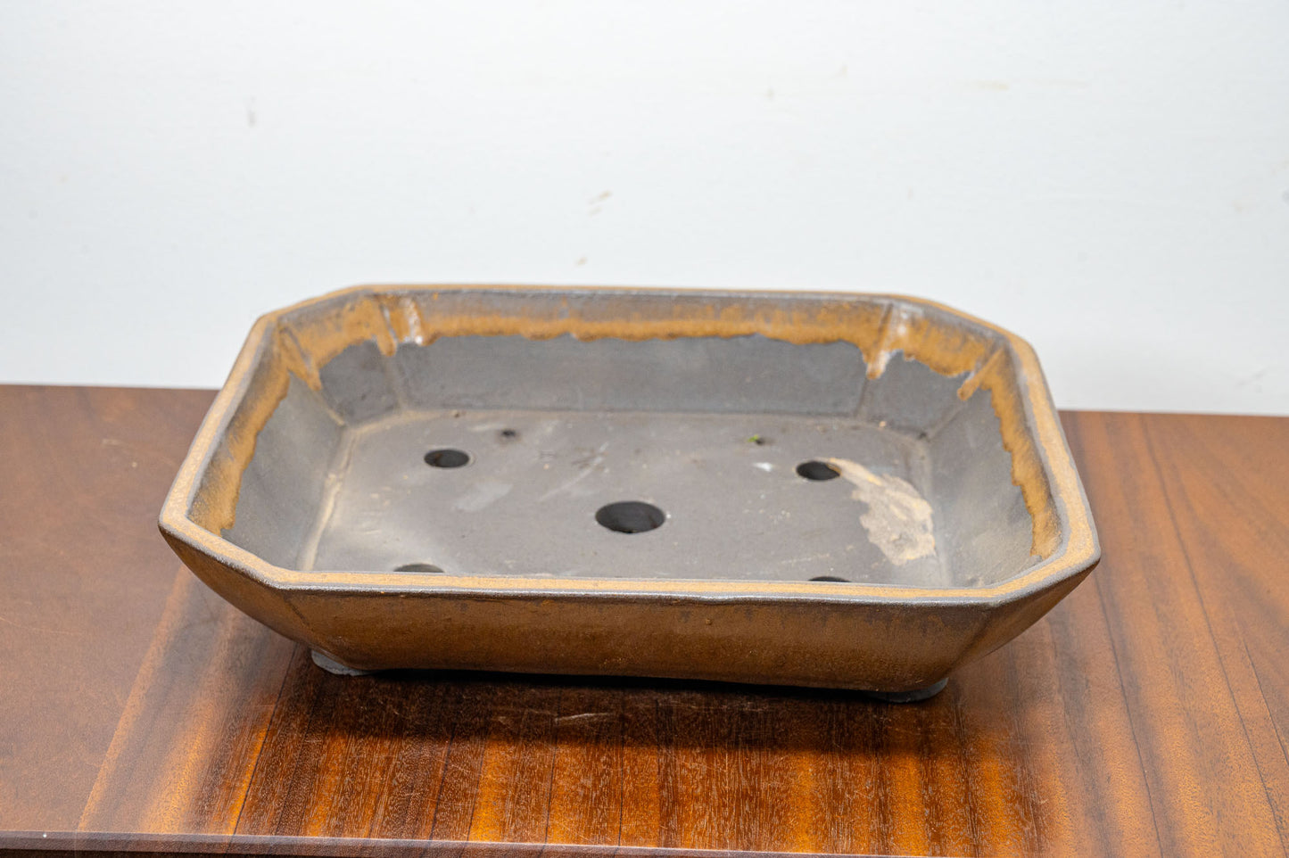 Venus Brown - Black Clay Rectangular Deep Ceramic Bonsai Pot 28cm