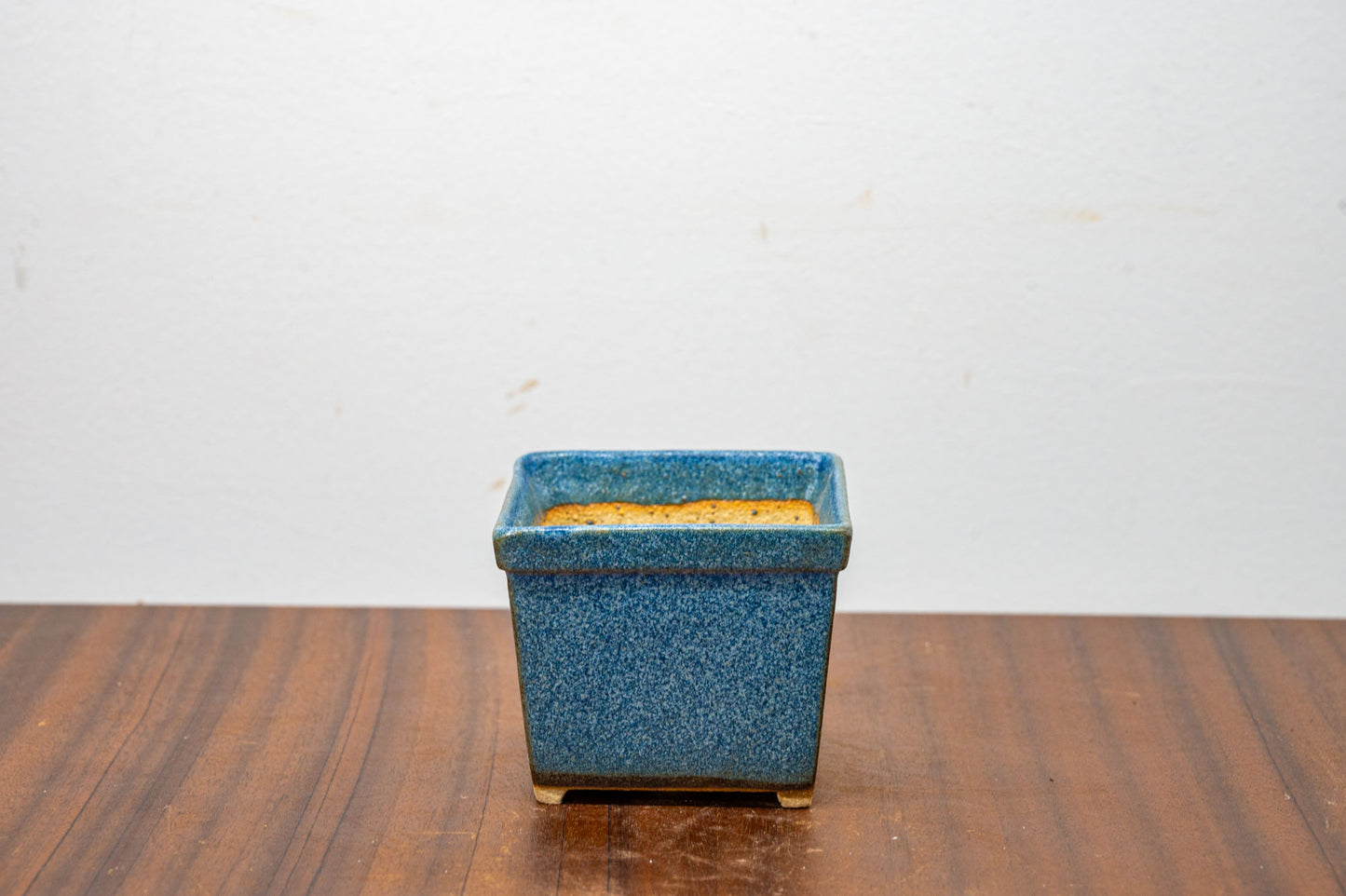 Matt Blue Cascade Cube Ceramic Bonsai Pot 7.5cm