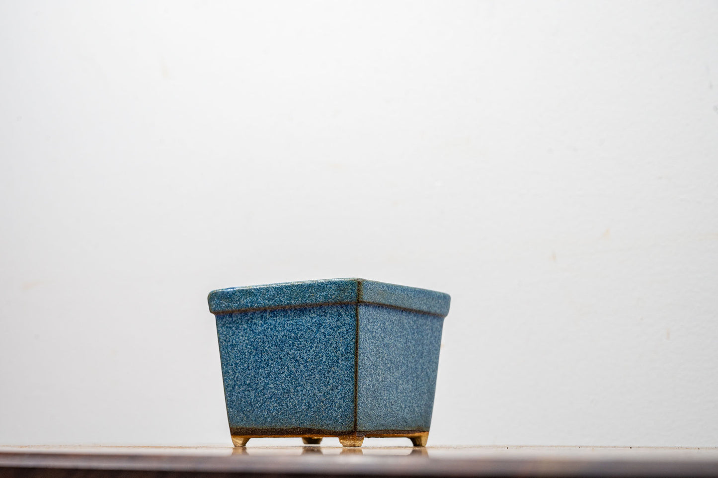 Matt Blue Cascade Cube Ceramic Bonsai Pot 7.5cm