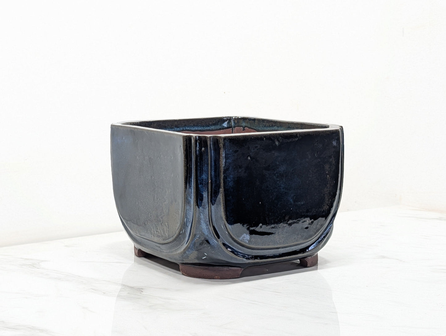 Dark Blue Opal  DEEP Square 18cm Cascade Ceramic Pot