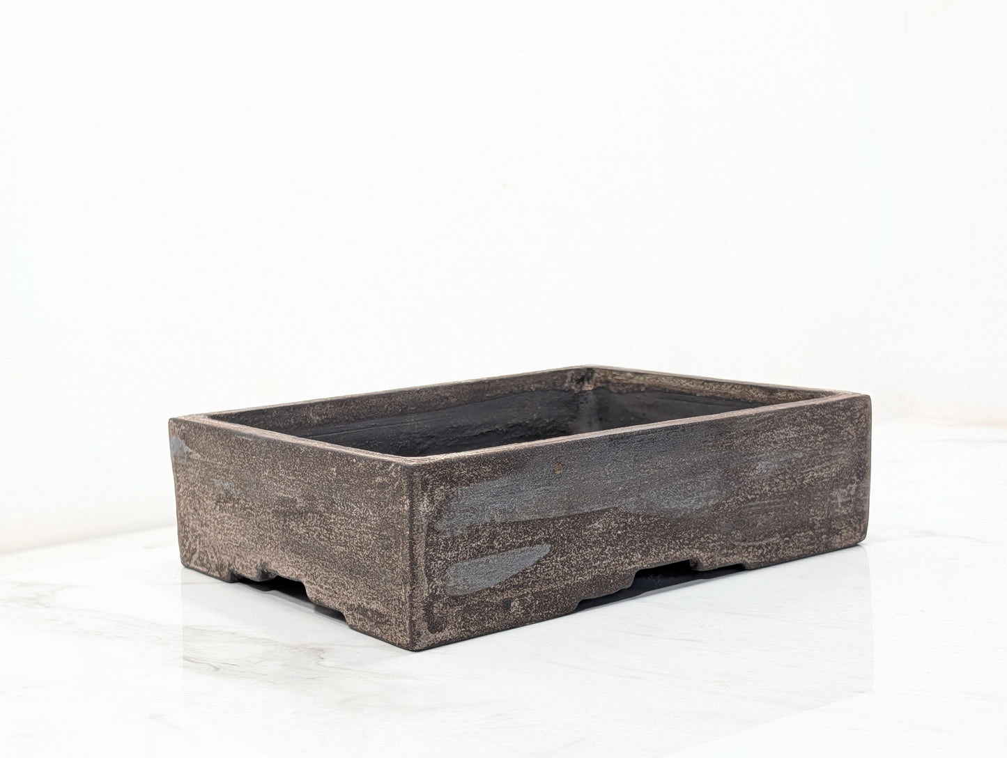 Washed  Matt Black - Rectangular Ceramic 22cm Bonsai Dish