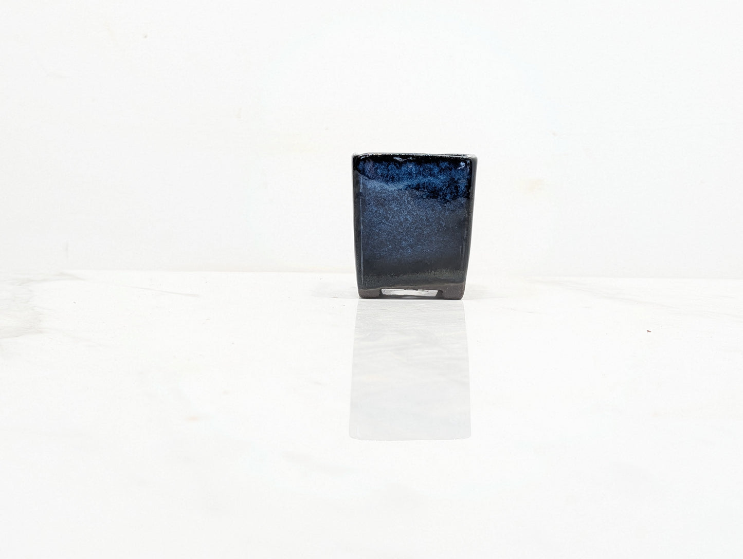 Dark Blue Opal Cascade Cube Ceramic  Pot 4.5cm