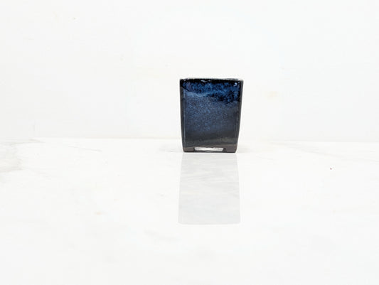 Dark Blue Opal Cascade Cube Ceramic  Pot 4.5cm