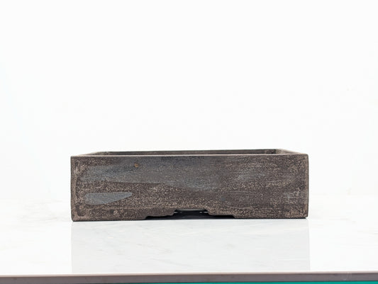 Washed  Matt Black - Rectangular Ceramic 22cm Bonsai Dish