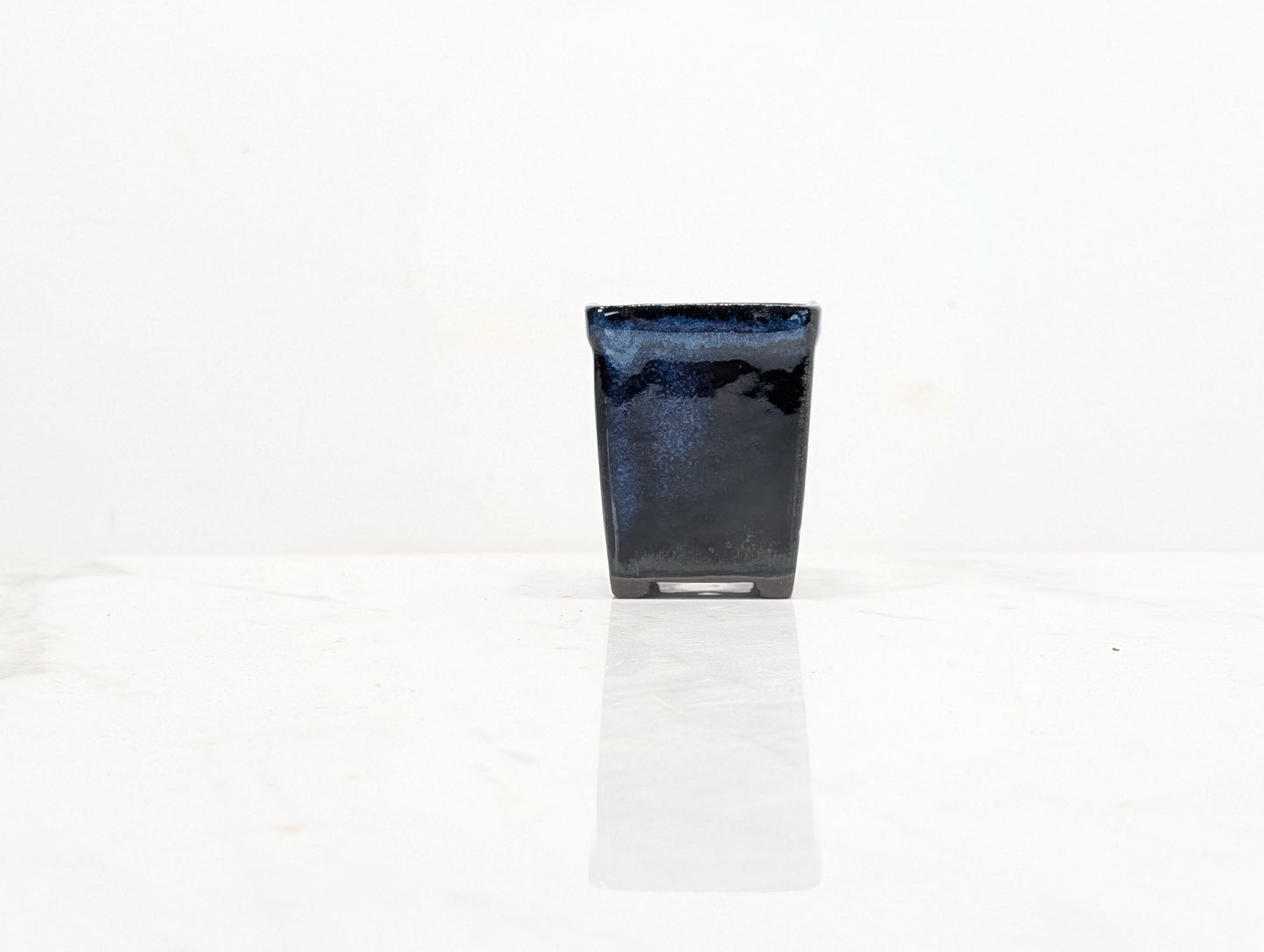 Dark Blue Opal Cascade Cube Ceramic  Pot 5cm