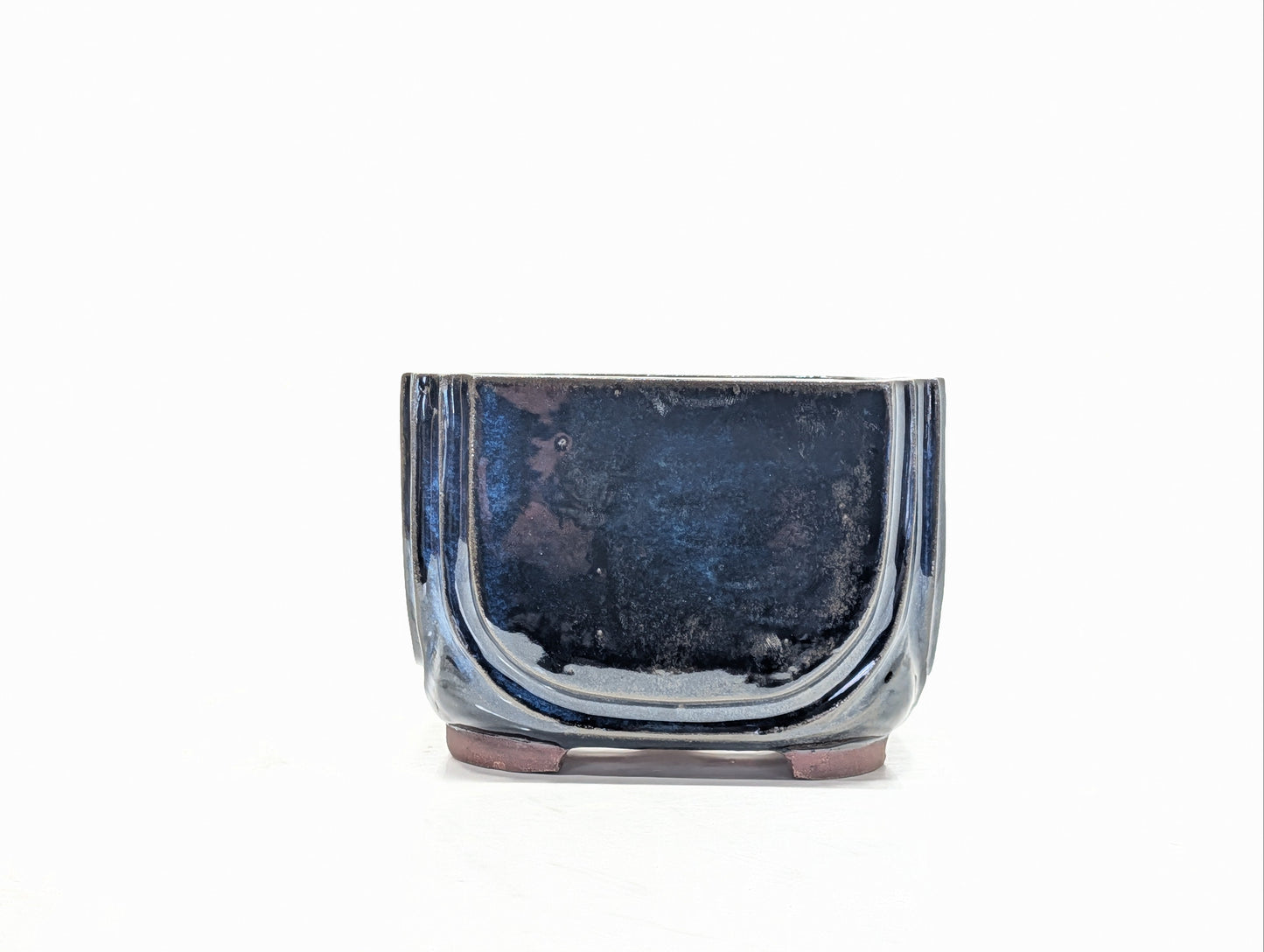Dark Blue Opal  DEEP Square 18cm Cascade Ceramic Pot
