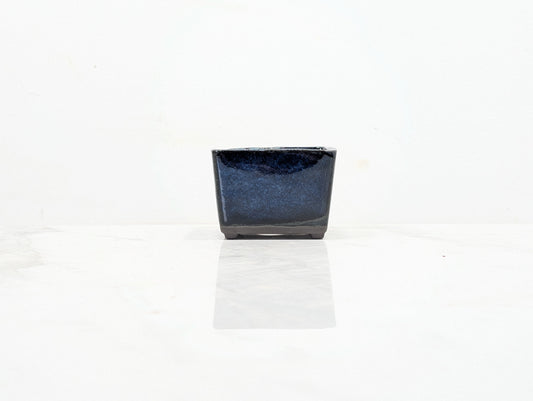 Dark Blue Opal Cascade 7cm Cube Ceramic Pot
