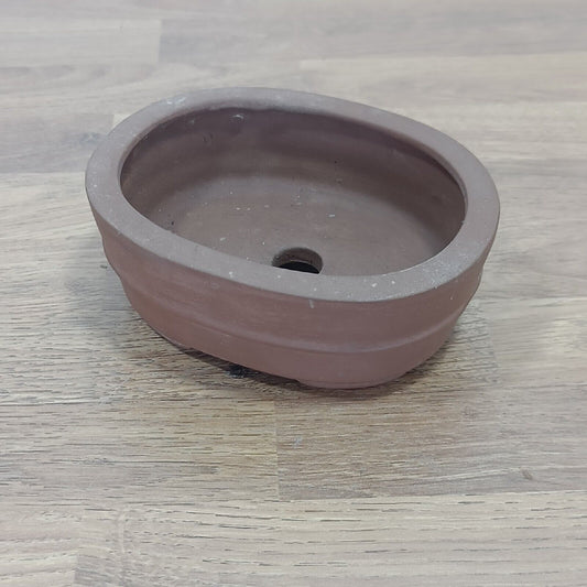 Unglazed Ceramic Oval Bonsai Pot 12cm
