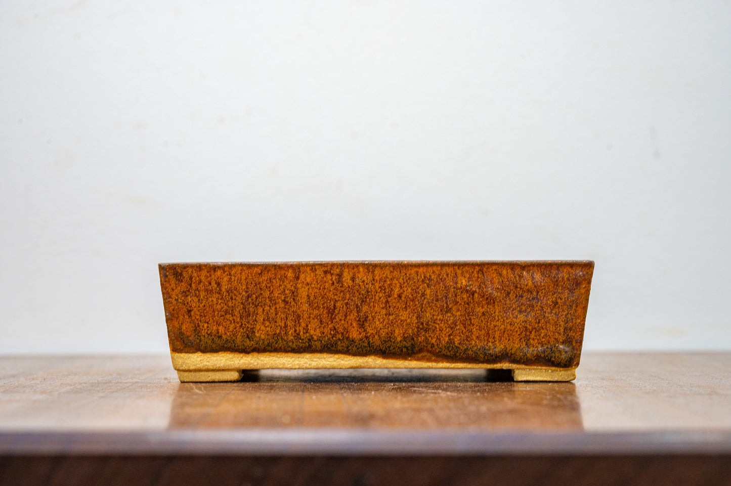 Ember Brown  Rectangular Ceramic Bonsai Pot 12cm