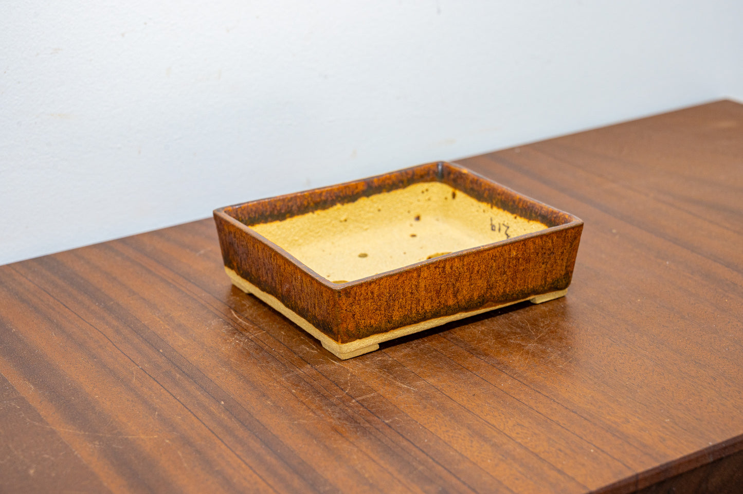 Ember Brown  Rectangular Ceramic Bonsai Pot 12cm