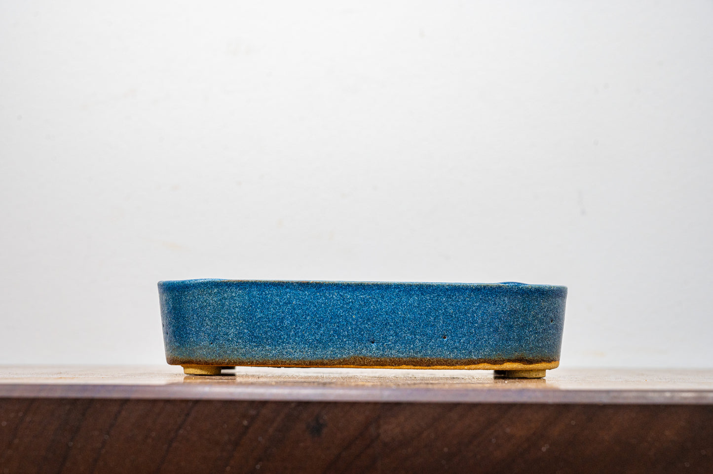 Matt Blue Curved Rectangular Ceramic Bonsai Pot 15cm