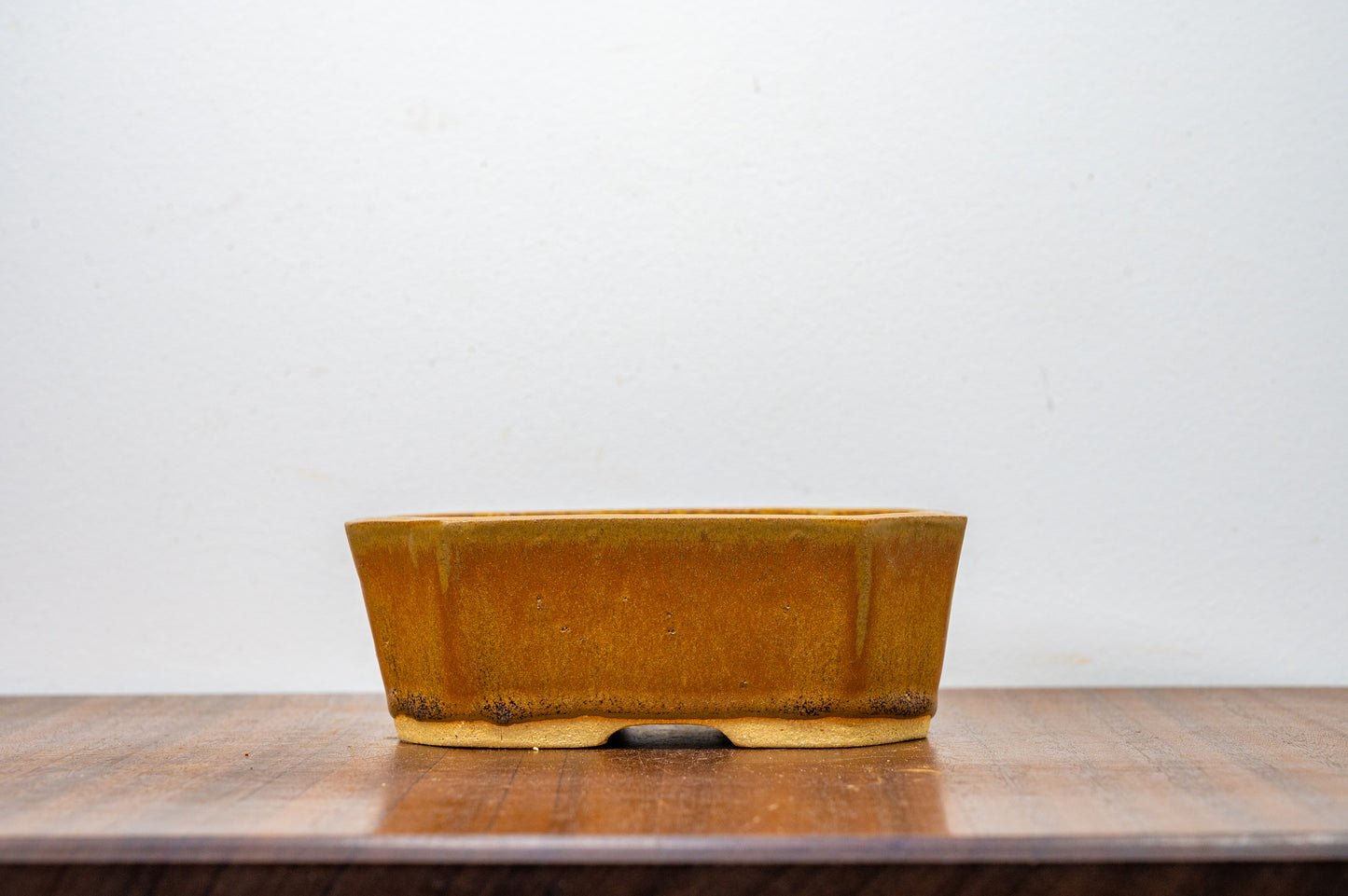 Venus Brown Cut Cornered  Deep Rectangular Ceramic Bonsai Dish 15cm