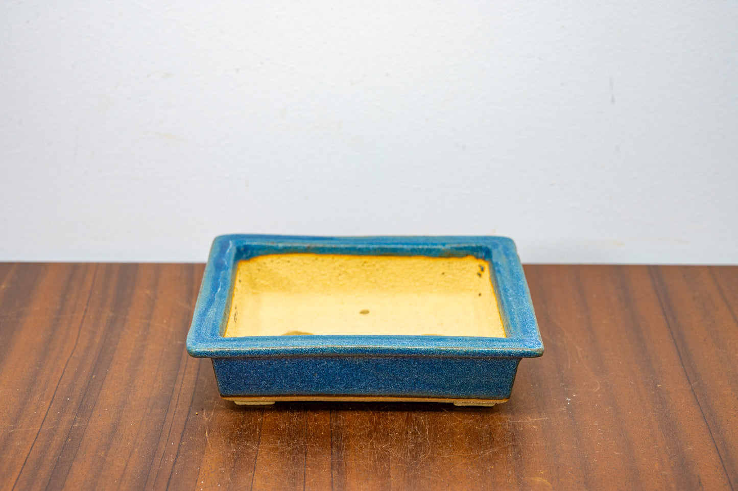 Matt Blue Rectangular Bonsai Pot 14cm