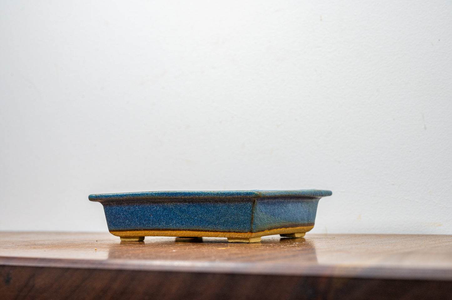 Matt Blue Rectangular Bonsai Pot 14cm