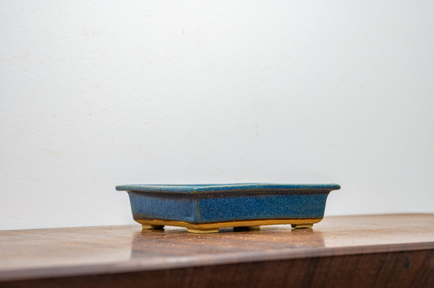 Matt Blue Rectangular Bonsai Pot 14cm