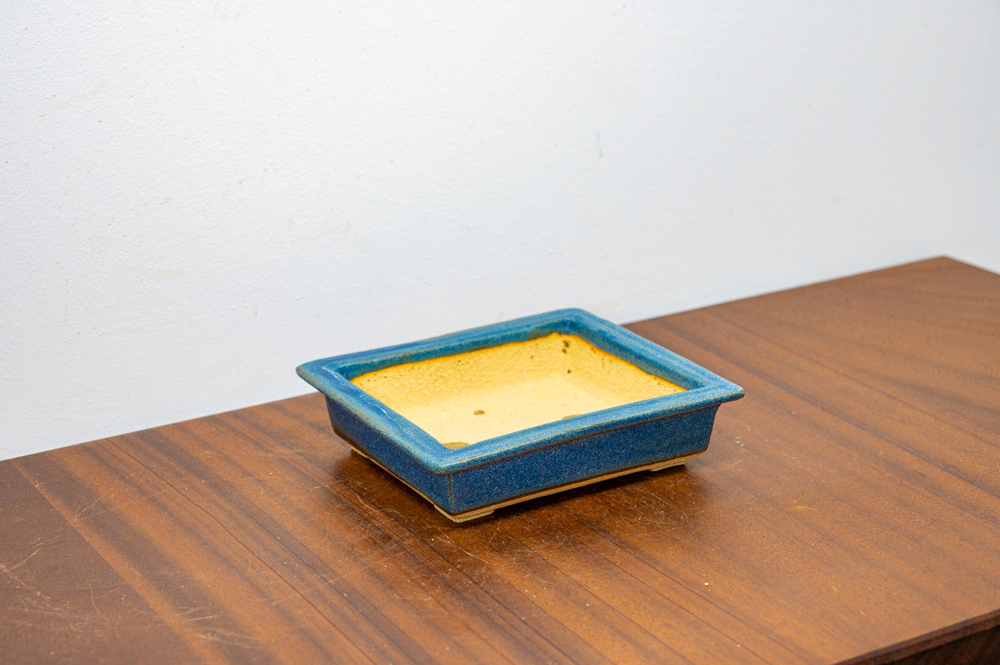 Matt Blue Rectangular Bonsai Pot 14cm