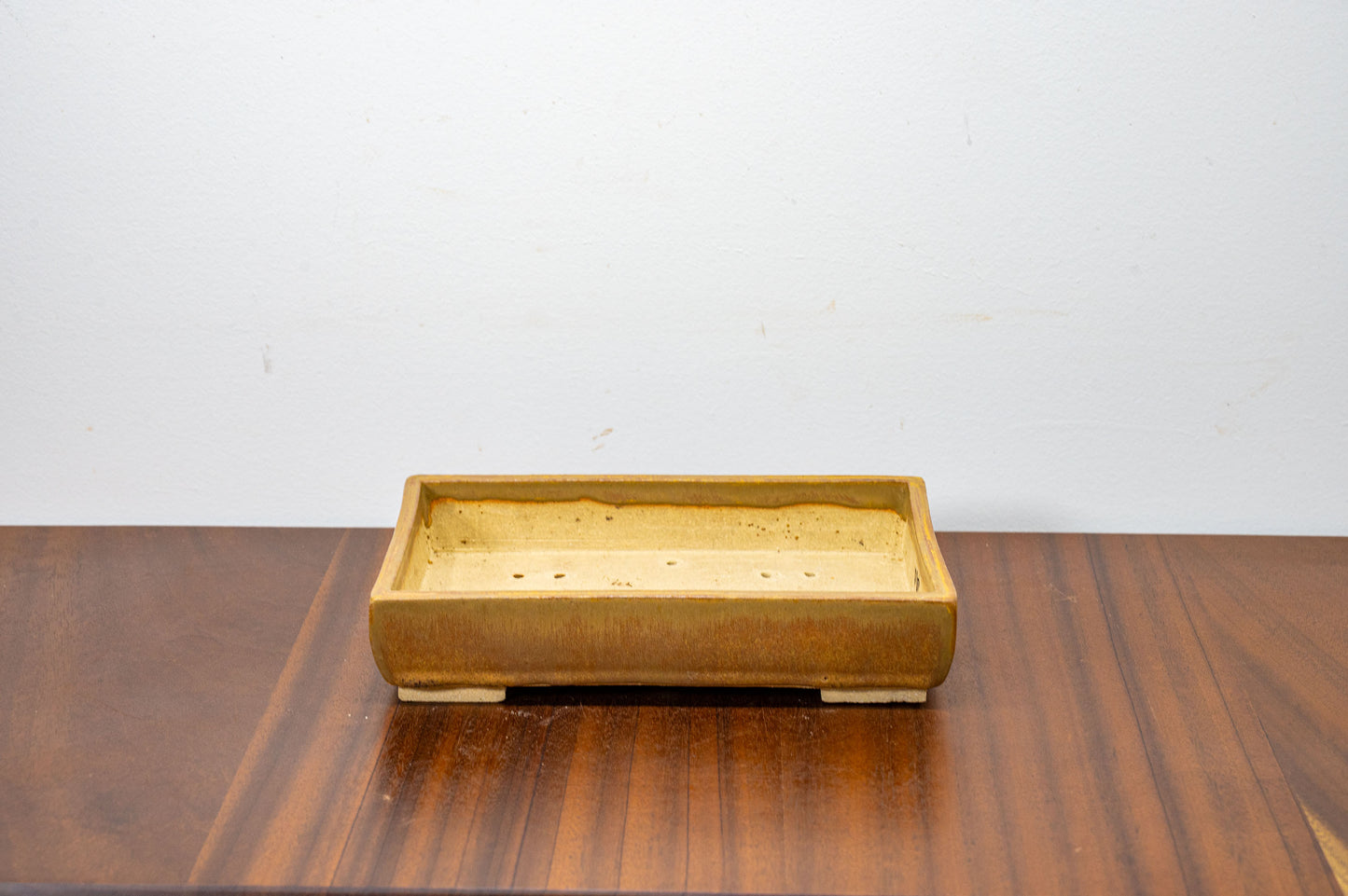 Venus Brown Rectangular Ceramic Bonsai Dish 20cm