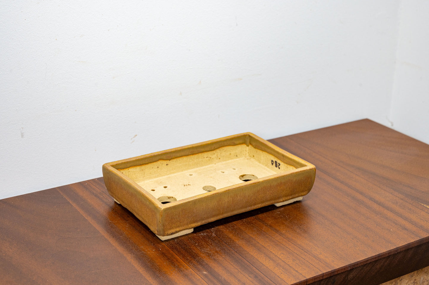 Venus Brown Rectangular Ceramic Bonsai Dish 20cm