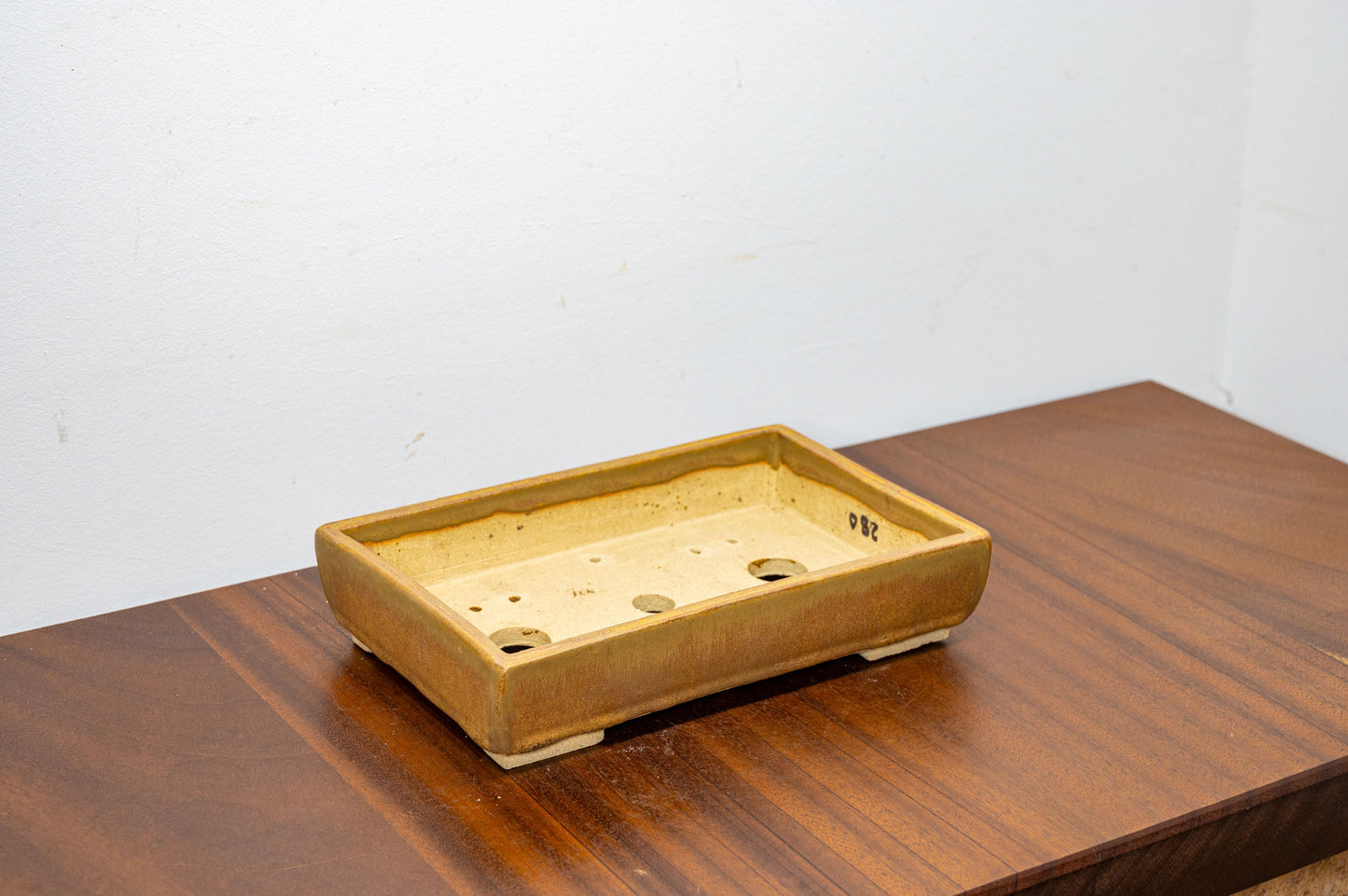 Venus Brown Rectangular Ceramic Bonsai Dish 20cm