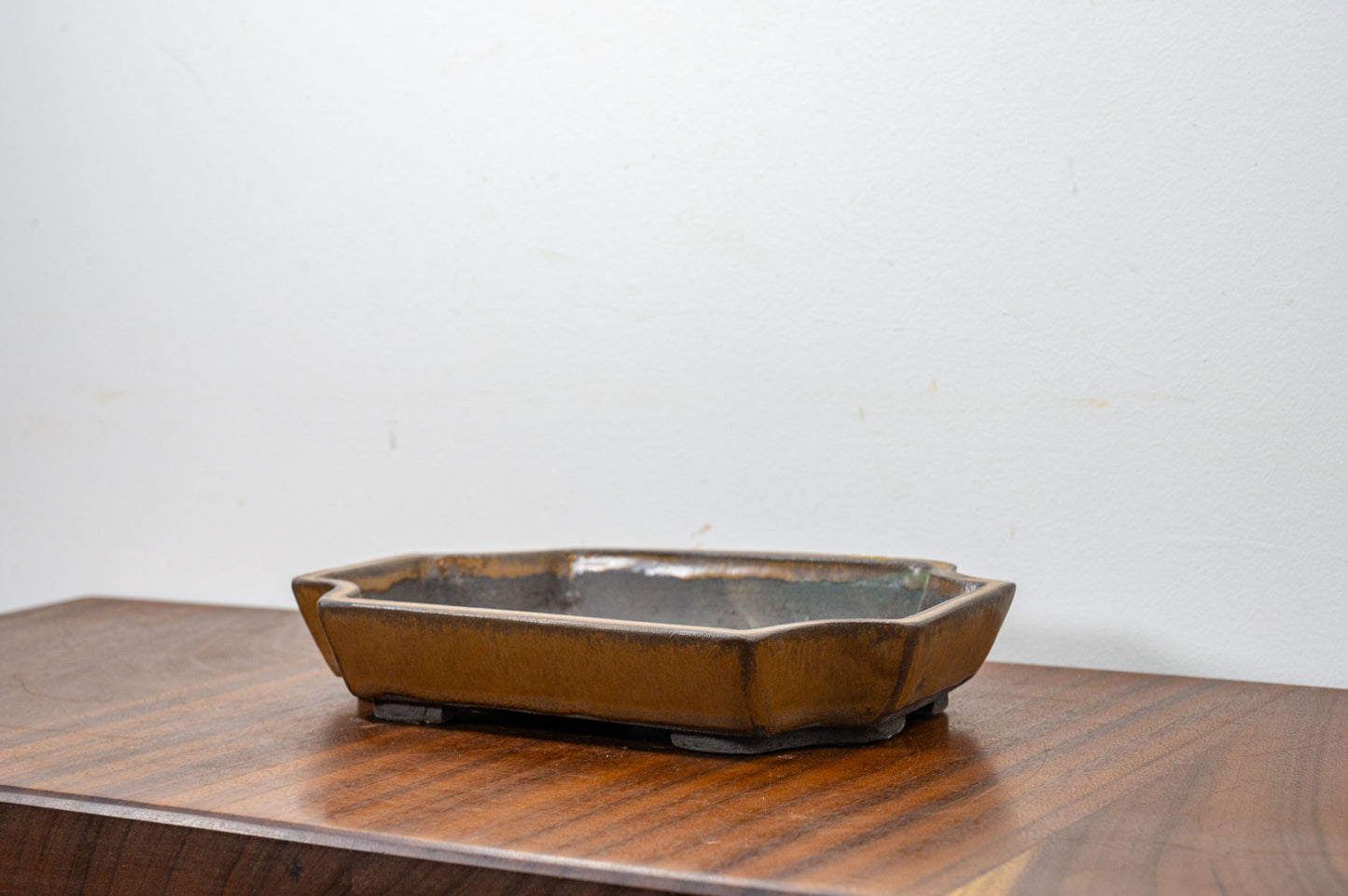 Venus Brown - Black Clay Rectangular  Ceramic Bonsai Pot 23cm