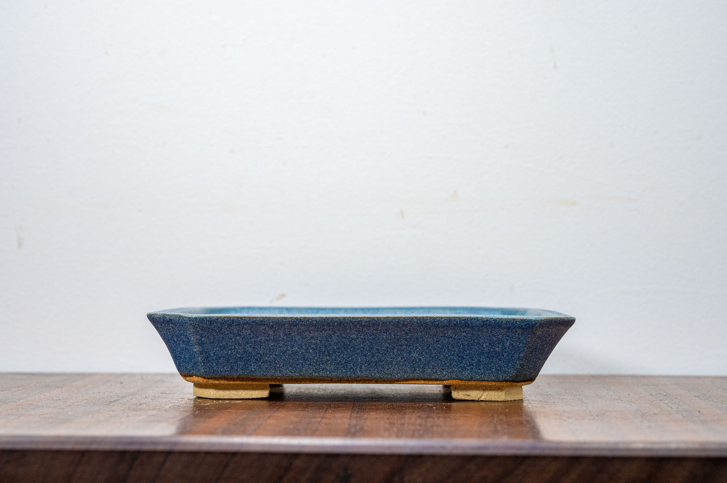 Matt Blue Rectangular Ceramic Bonsai Dish 18cm