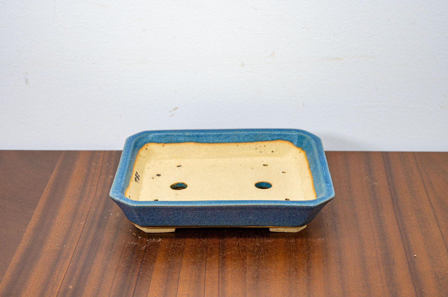 Matt Blue Rectangular Ceramic Bonsai Dish 18cm