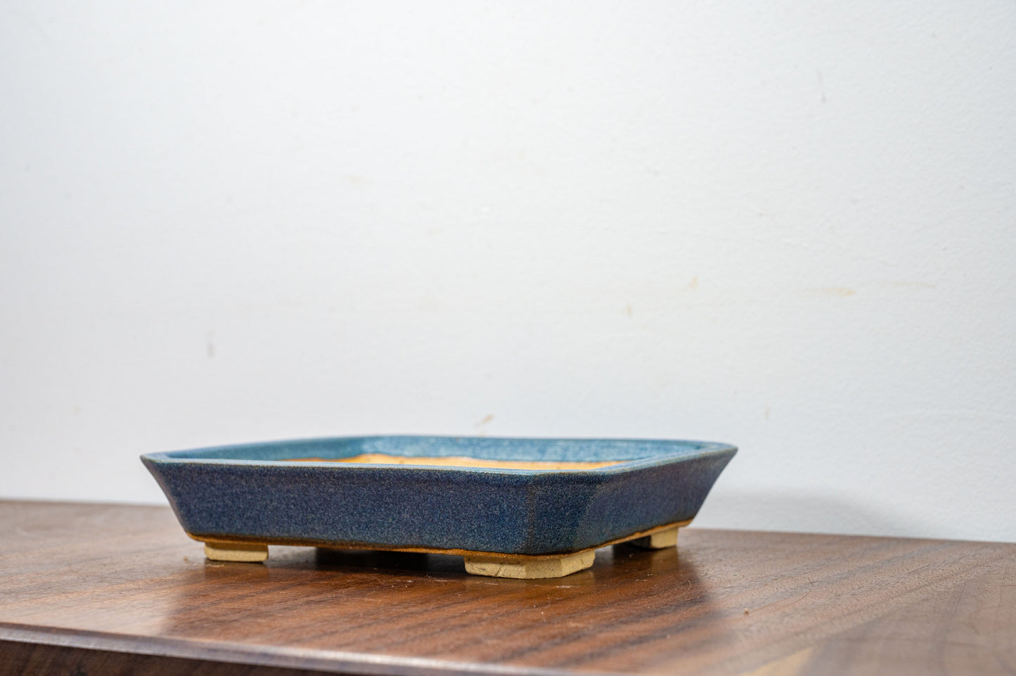 Matt Blue Rectangular Ceramic Bonsai Dish 18cm