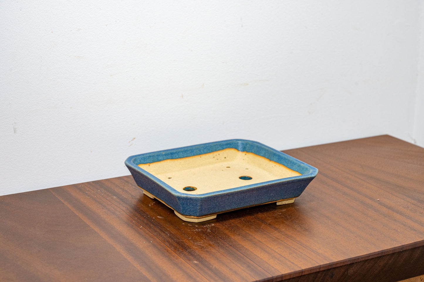 Matt Blue Rectangular Ceramic Bonsai Dish 18cm