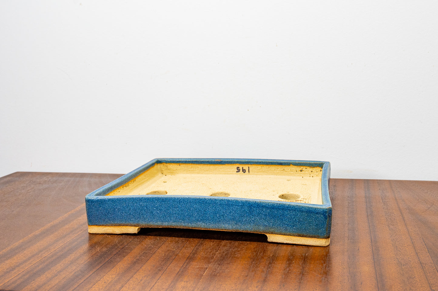 Matt Blue Shallow Rectangular Ceramic Bonsai Dish 22.5cm