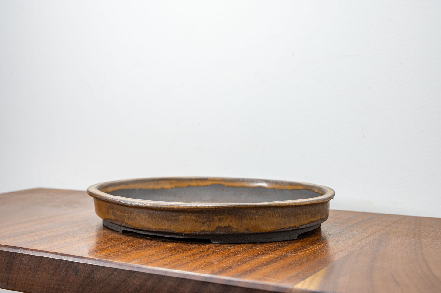 In Black Clay -  Textured Venus Brown Ceramic 26cm Oval Dish