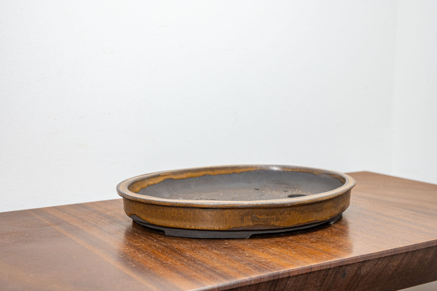 In Black Clay -  Textured Venus Brown Ceramic 26cm Oval Dish