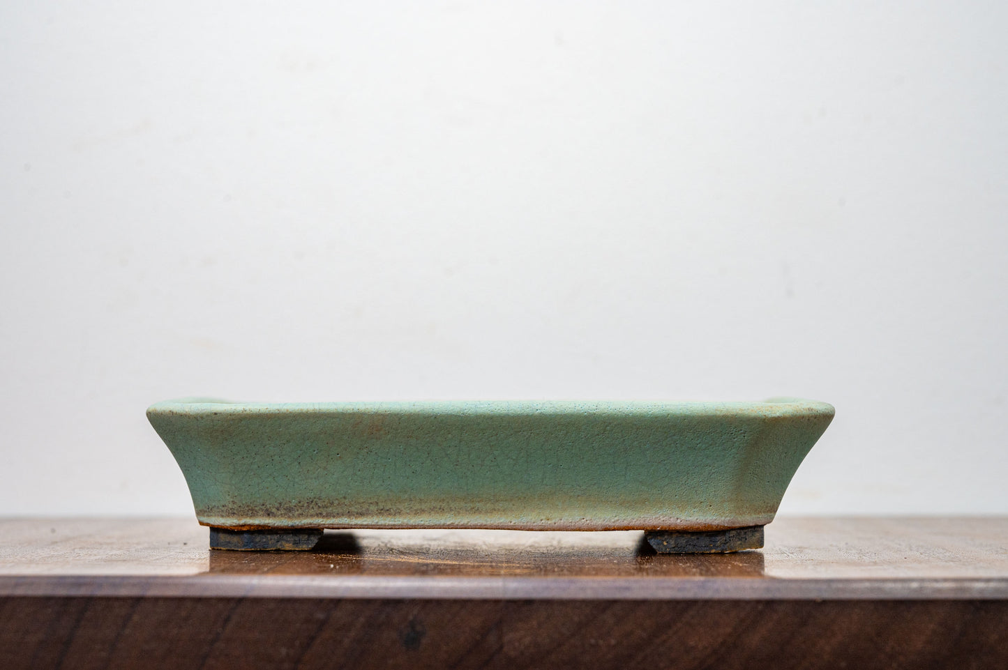 Textured Light Green  Rectangular Ceramic Bonsai Dish 17cm