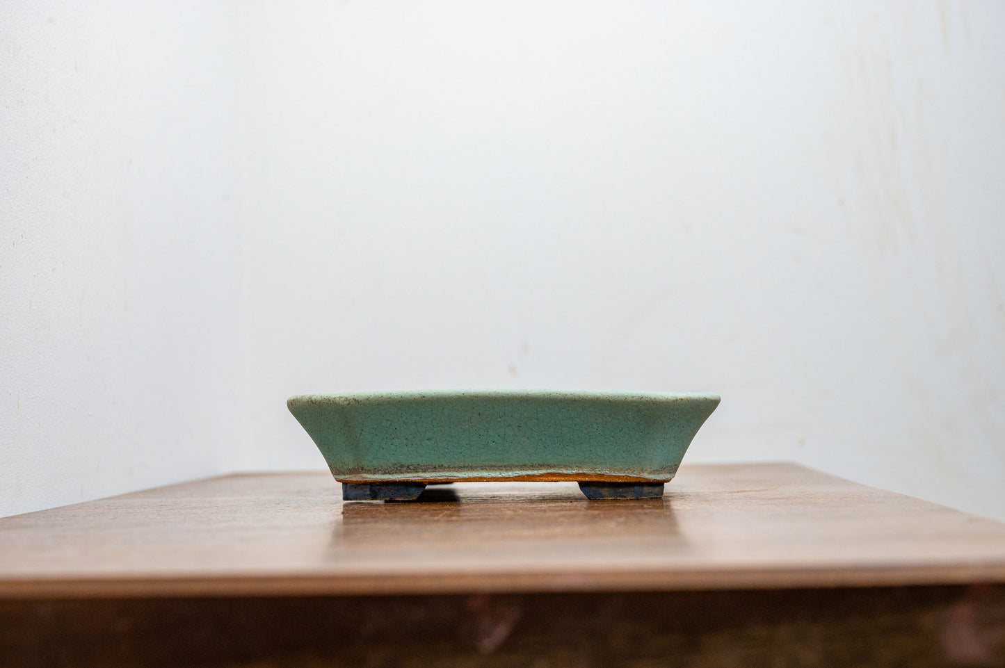 Textured Light Green  Rectangular Ceramic Bonsai Dish 17cm